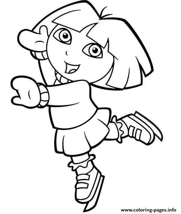 Dora Explorer Ice Skating Coloring Pages Printable 590x697 Dora Explorer Ice Skating Coloring Pages Printable