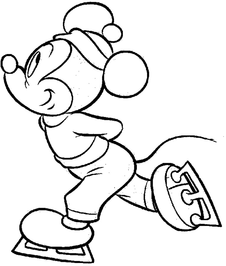 Mickey Mouse Playing Ice Skating Coloring Pages 765x900 Mickey Mouse Playing Ice Skating Coloring Pages