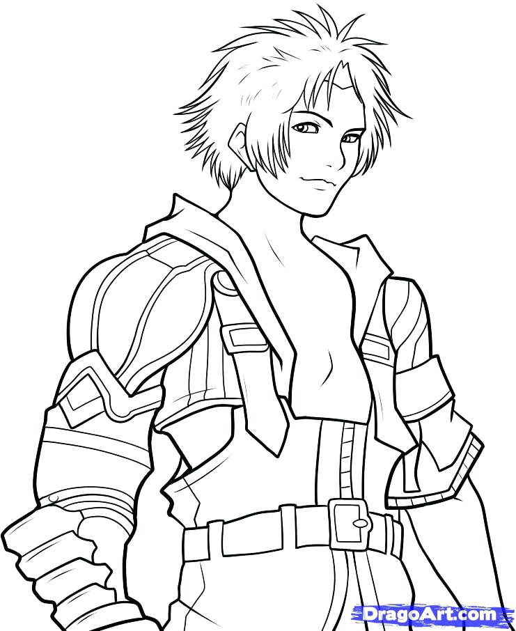 741x906 Final Fantasy 7 Coloring Pages Final Fantasy Drawing Coloring