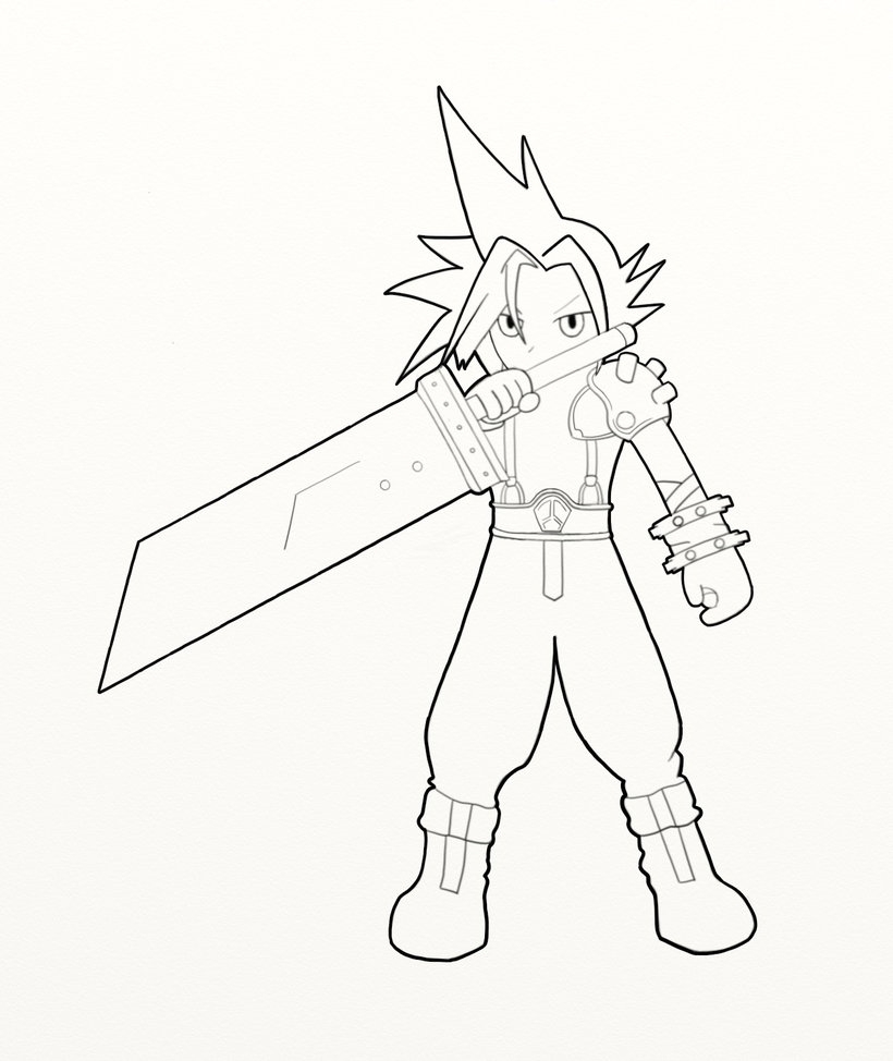 820x974 Lujo Final Fantasy Coloring Pages