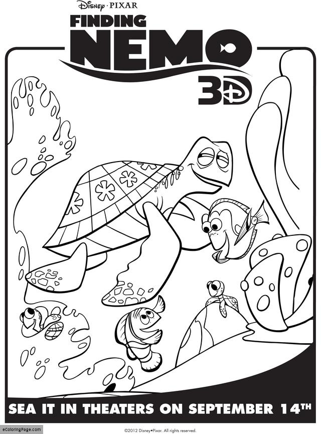 Finding Nemo Dory And Crush Coloring Pages For Kids Printable 640x865 Finding Nemo Dory And Crush Coloring Pages For Kids Printable