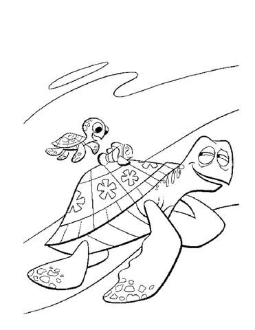 Finding Nemo Turtle Coloring Pages 371x480 Finding Nemo Turtle Coloring Pages