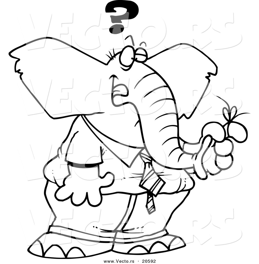 Vector Of A Cartoon Reminder String On A Forgetful Elephant'S 1024x1044 Vector Of A Cartoon Reminder String On A Forgetful Elephant'S