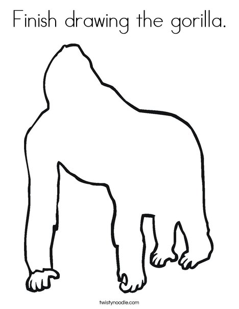 Finish Drawing The Gorilla Coloring Page 468x605 Finish Drawing The Gorilla Coloring Page