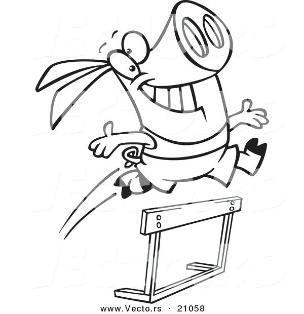 Track And Field Coloring Pages Vector Of A Black And White 600x620 Track And Field Coloring Pages Vector Of A Black And White