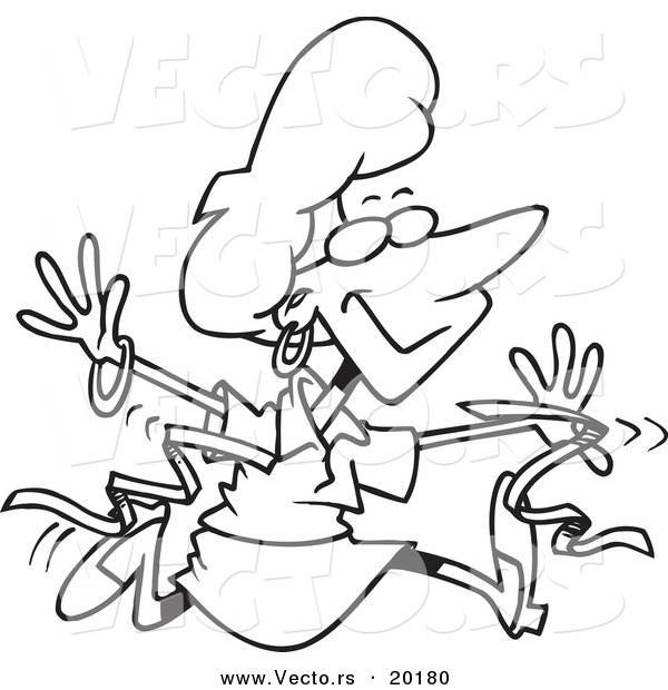 Vector Of A Cartoon Businesswoman Breaking Through A Finish Line 600x620 Vector Of A Cartoon Businesswoman Breaking Through A Finish Line