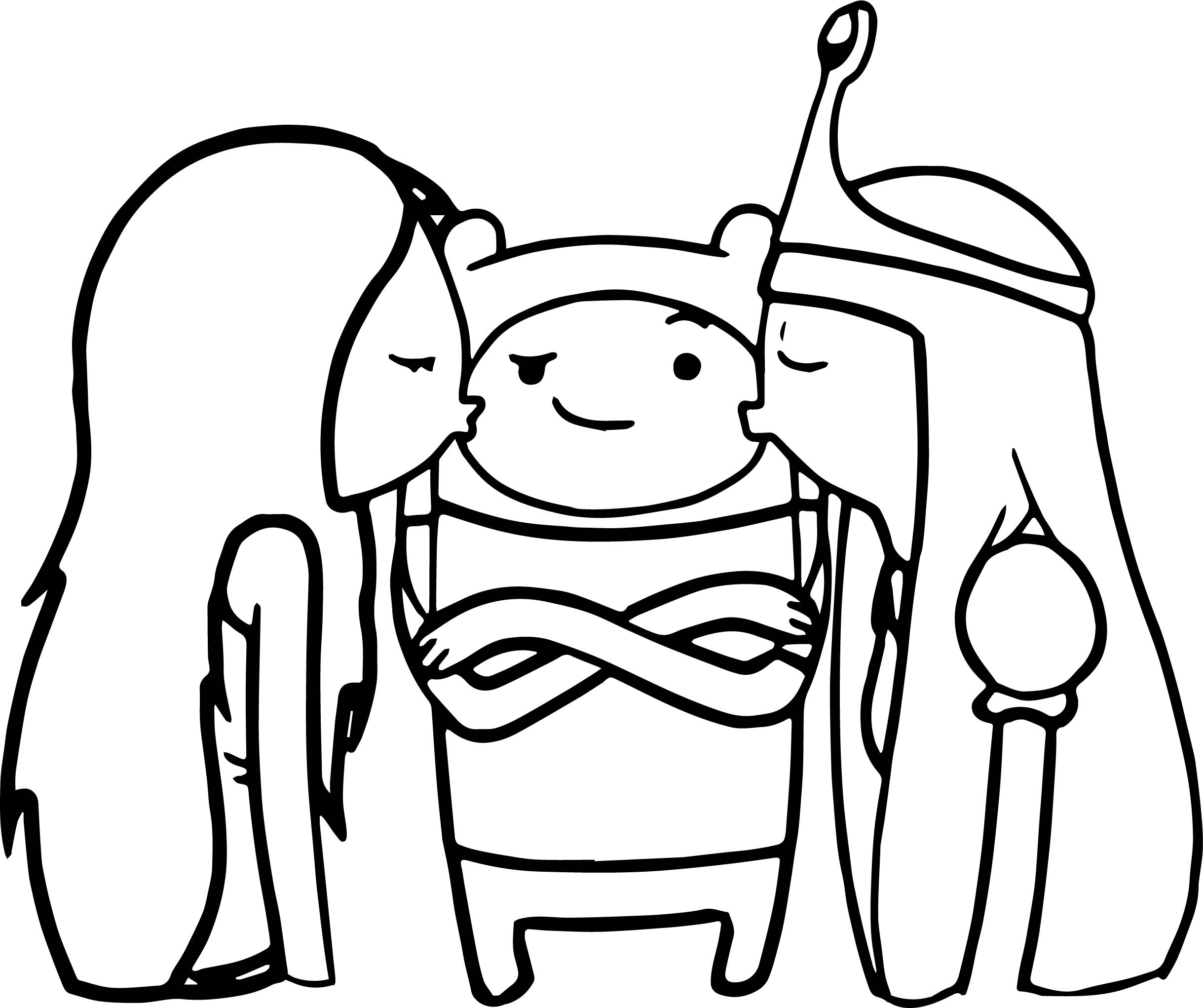 Finn And Girls Coloring Page Wecoloringpage 2438x2042 Finn And Girls Coloring Page Wecoloringpage