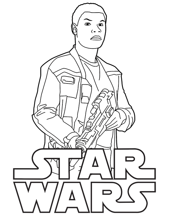 Finn And Star Wars Logo On One Coloring Page To Print Or Download 600x740 Finn And Star Wars Logo On One Coloring Page To Print Or Download