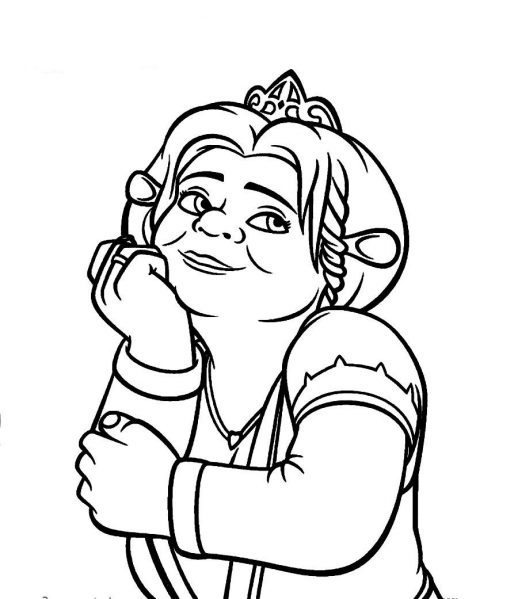 Fiona Is Day Dreaming Shrek The Movie Coloring Pages 518x599 Fiona Is Day Dreaming Shrek The Movie Coloring Pages