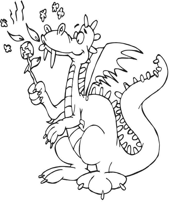 660x784 Fire Breathing Dragon Coloring Pages