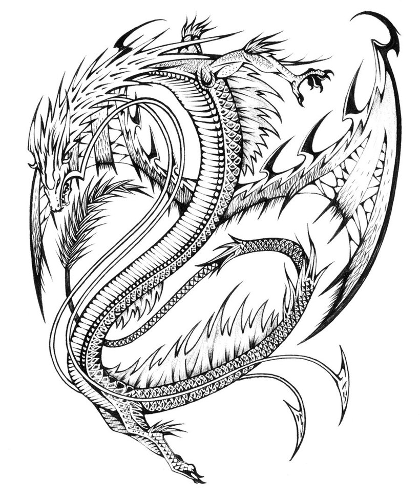 820x974 Fire Breathing Dragon Coloring Pages For Adults Robertjhastings