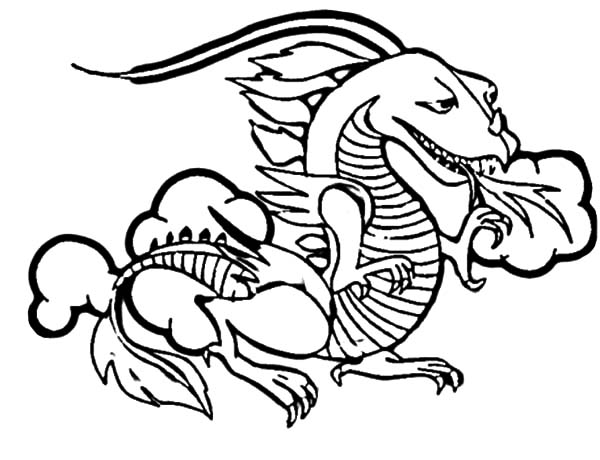 Fire Breathing Chinese Dragon Coloring Pages 600x460 Fire Breathing Chinese Dragon Coloring Pages