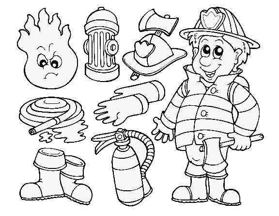 Fire Fighting Coloring Pages Interesting Firefighter Coloring Page 576x445 Fire Fighting Coloring Pages Interesting Firefighter Coloring Page