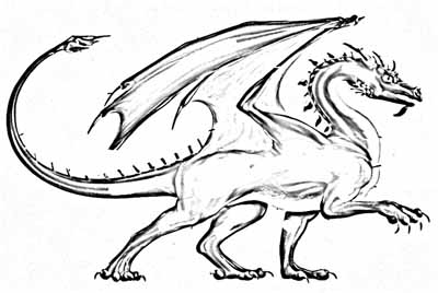 400x268 Drawn Simple Dragon Pencil And In Color