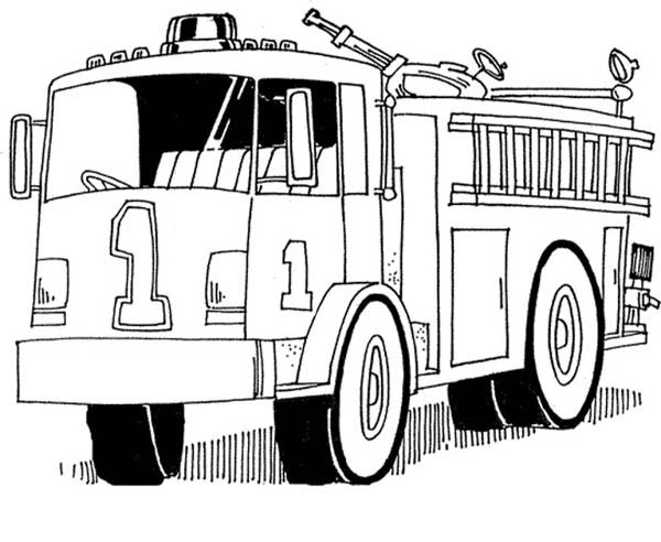 600x492 Firefighter Fire Truck Coloring Pages