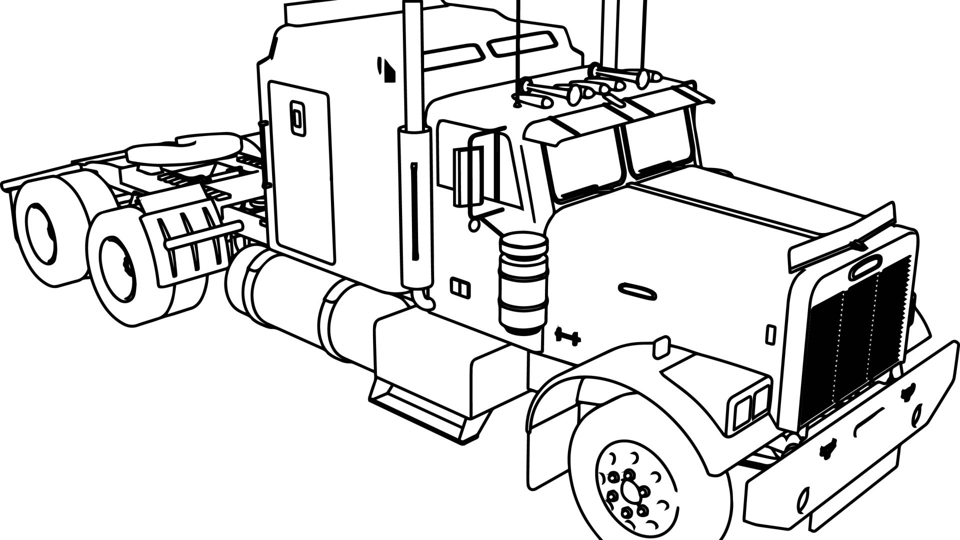 1920x1080 Printable Vehicles Dump Truck Coloring Pages For Kids Free