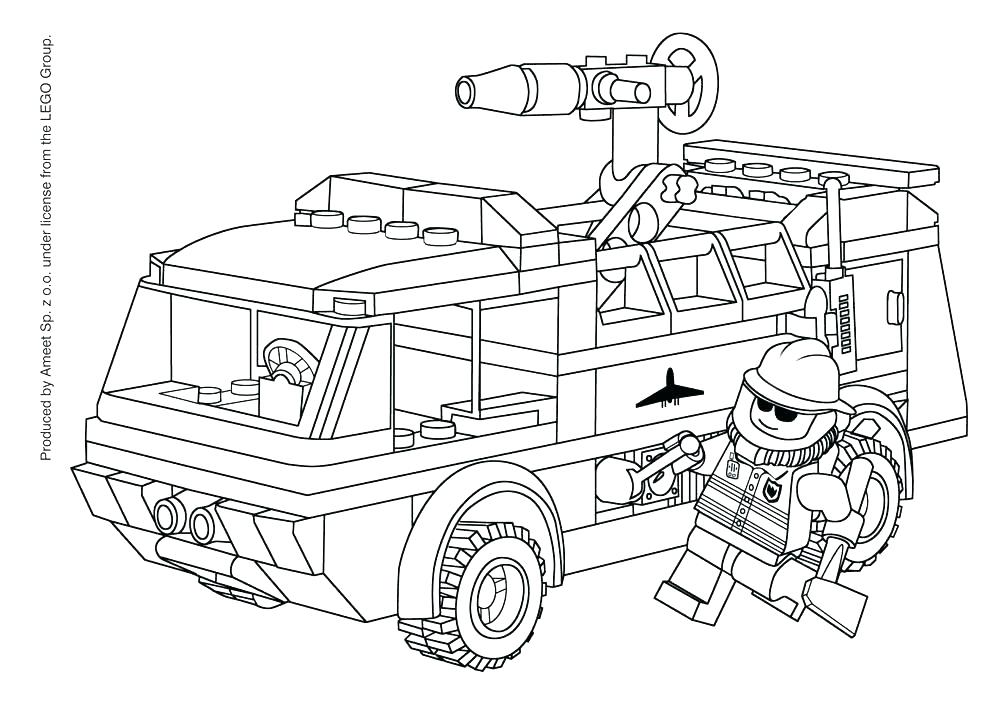 1000x707 Fire Truck Coloring Page