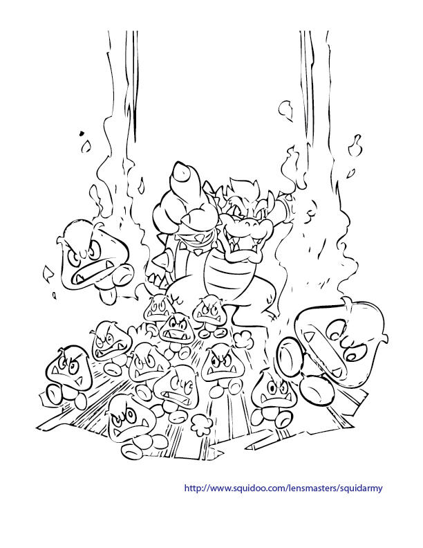 Super Mario Fireball Coloring Pages 612x792 Super Mario Fireball Coloring Pages
