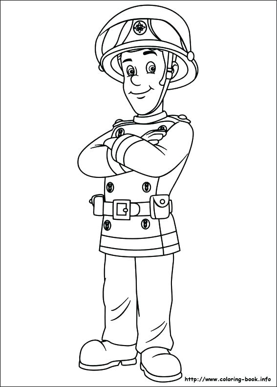 Fireman Hat Coloring Page at GetColorings.com | Free printable ...