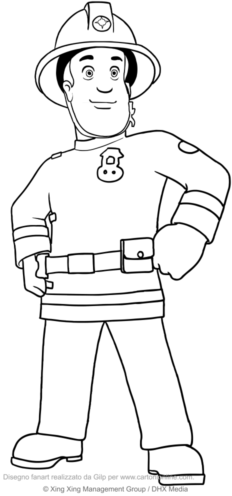 Fireman Sam Coloring Pages 464x992 Fireman Sam Coloring Pages