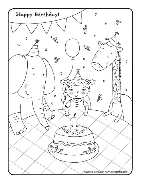 First Birthday Coloring Pages at GetColorings.com | Free printable ...