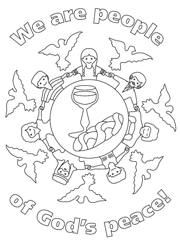 600x806 World Coloring Page Word World Color Pages First Communion