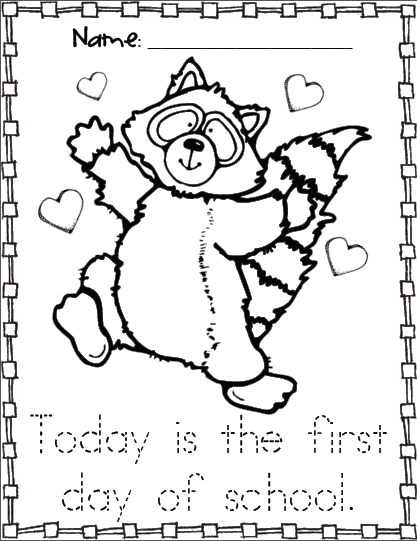 417x541 Kissing Hand Activities Free Chester The Raccoon Coloring Page