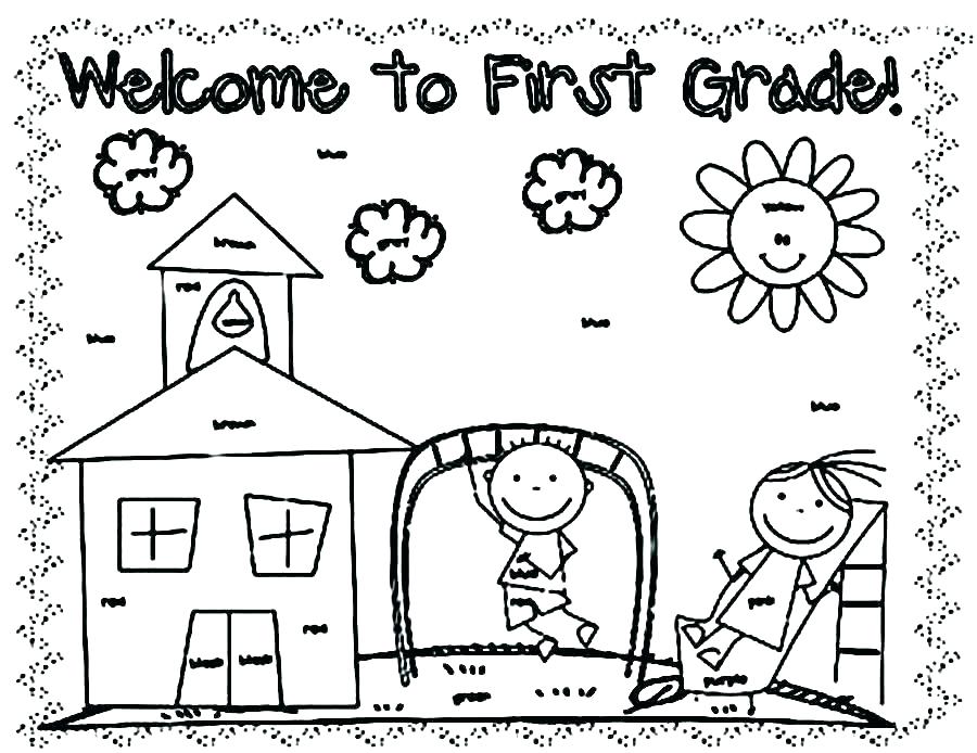 900x694 First Day Of Kindergarten Coloring Page
