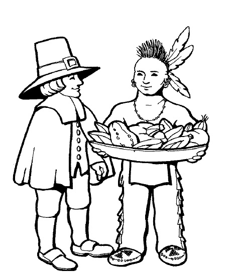 454x542 First Thanksgiving Coloring Page Nuttin' But Preschool