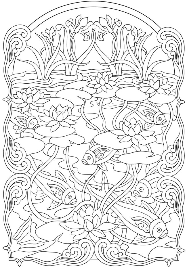 650x932 Pin By Michelle Pool On Art Fish, Adult Coloring