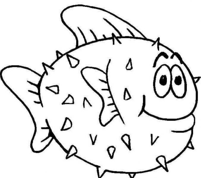 Fish Coloring Pages For Kids Fish Coloring Pages Puffer Fish 678x600 Fish Coloring Pages For Kids Fish Coloring Pages Puffer Fish