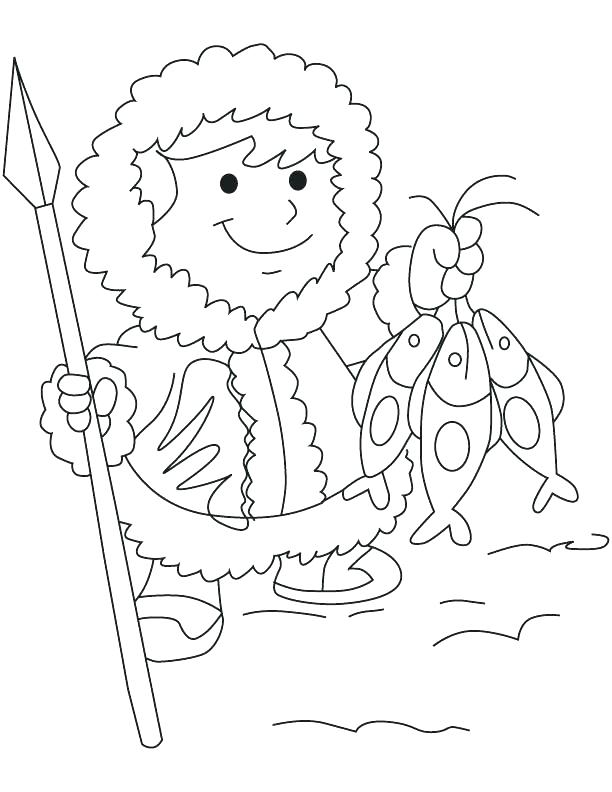 Eskimo Coloring Page Coloring Page An With Fish Coloring Page Boy 612x792 Eskimo Coloring Page Coloring Page An With Fish Coloring Page Boy