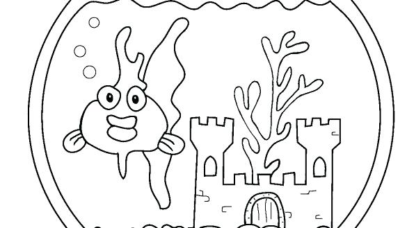 585x329 Fish Tank Coloring Page Fish Tank Coloring Page Bowl Printable