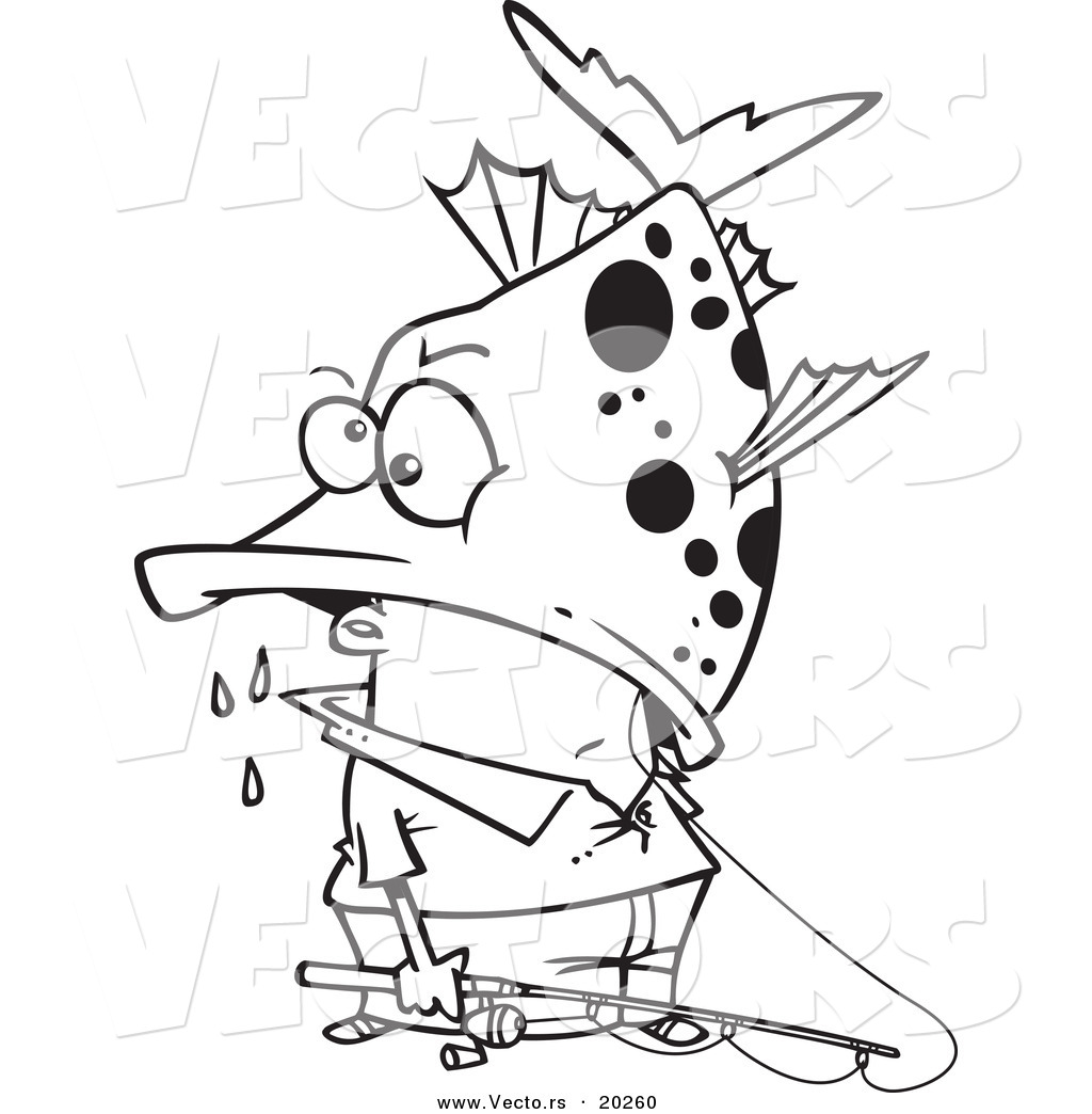 Vector Of A Cartoon Fisherman Inside A Big Fish's Mouth 1024x1044 Vector Of A Cartoon Fisherman Inside A Big Fish's Mouth