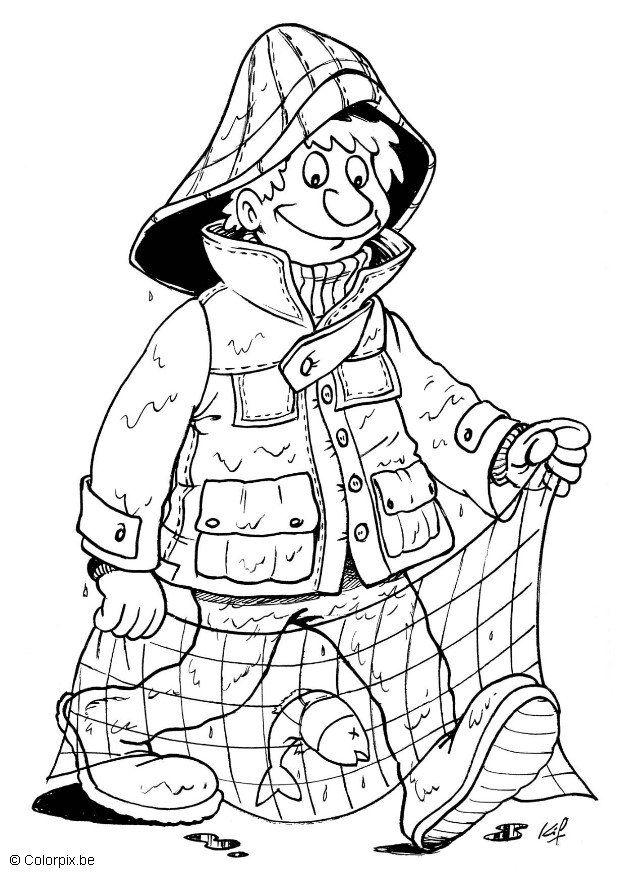 Coloring Page Fisherman 620x875 Coloring Page Fisherman