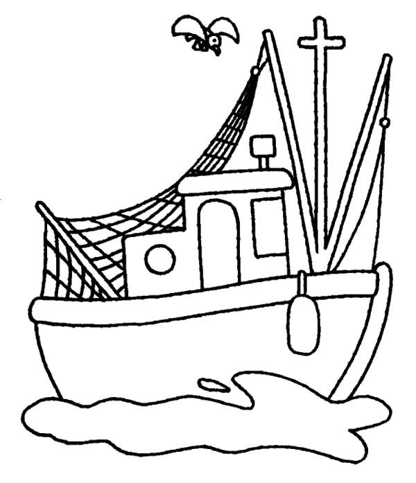 Fishing Boat, Traditional Fishing Boat Coloring Pages For Use 600x697 Fishing Boat, Traditional Fishing Boat Coloring Pages For Use
