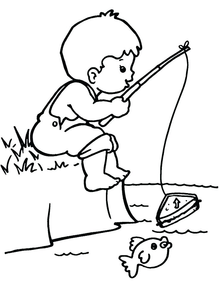 Fishing Pole Coloring Page 736x995 Fishing Pole Coloring Page