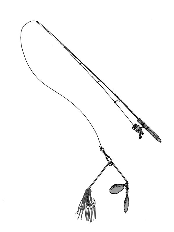 Fishing Pole With Lure Coloring Pages 600x797 Fishing Pole With Lure Coloring Pages