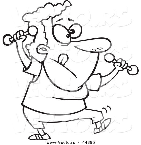 Vector Of A Determined Cartoon Granny Doing Zumba With Dumbbells 600x620 Vector Of A Determined Cartoon Granny Doing Zumba With Dumbbells