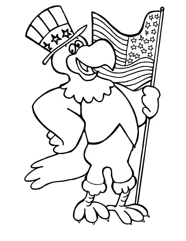 600x776 Memorial Day Coloring Pages Eagle Hold On Flag On Flag Day