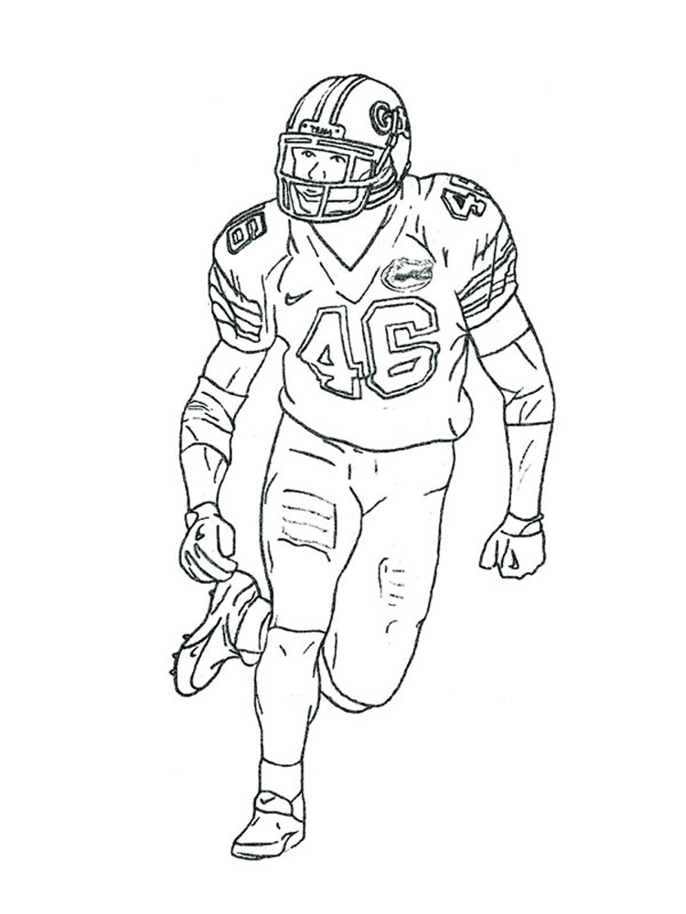 750x1000 Football Player Coloring Page