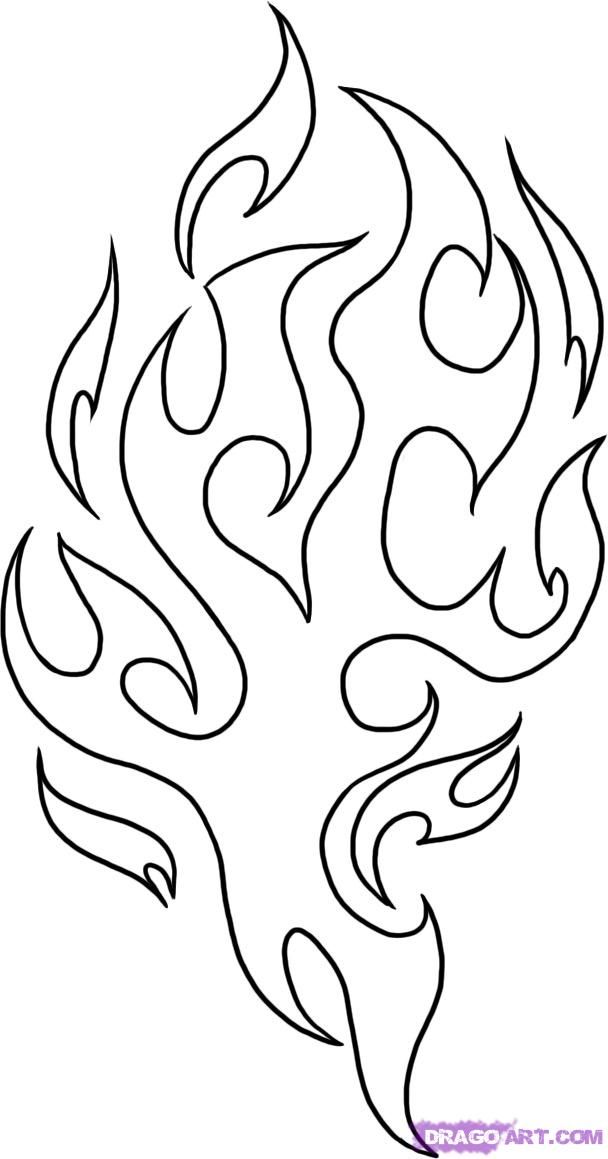Fire Flames Coloring Pages Leather Stenciling 608x1159 Fire Flames Coloring Pages Leather Stenciling