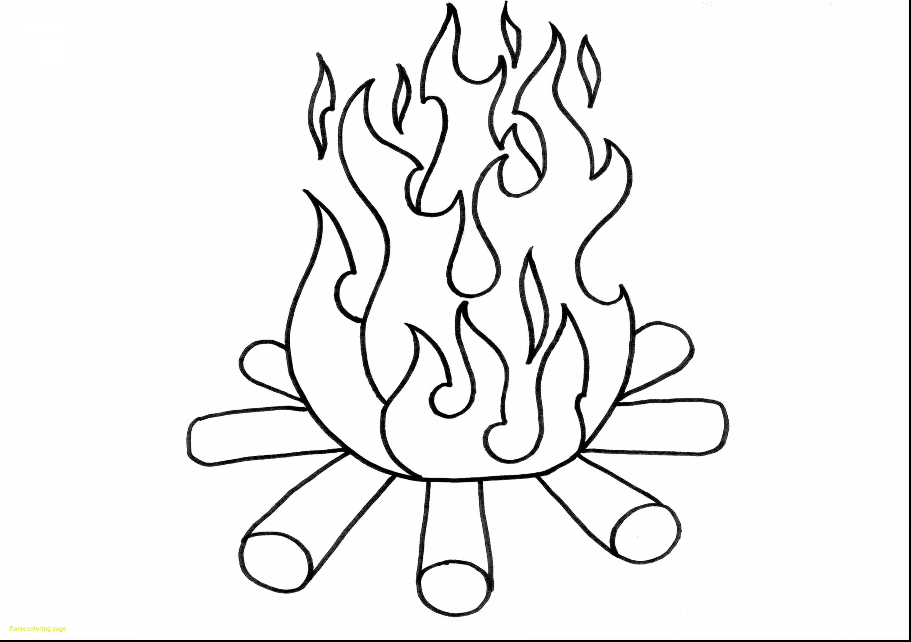 Flame Flames Coloring Pages Fire Printable Template Stencil Print ...