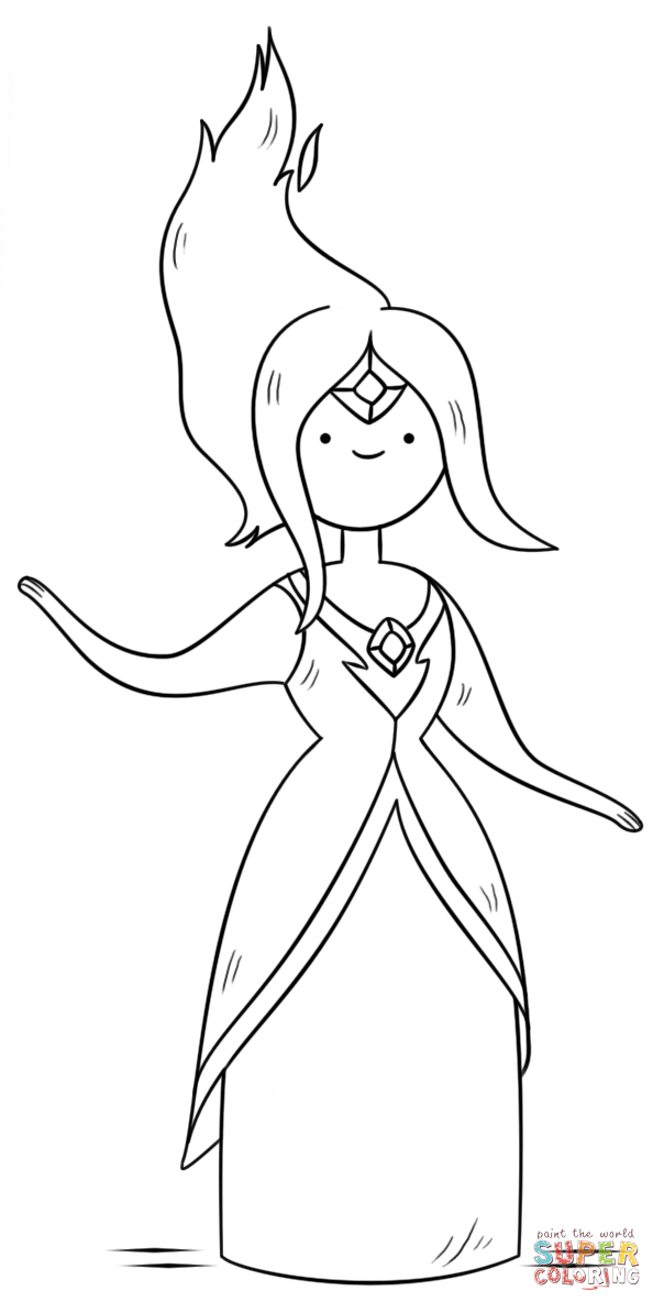 Adventure Time Coloring Pages Flame Princess 604x1194 Adventure Time Coloring Pages Flame Princess