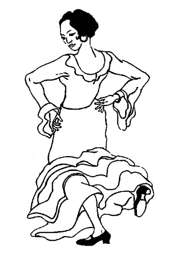 620x875 Coloring Page Flamenco Dancer