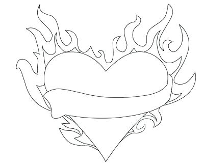 Flaming Heart Coloring Pages at GetColorings.com | Free printable ...