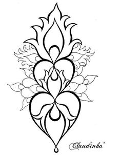 236x302 Flaming Heart Counted Cross Stitch Chart