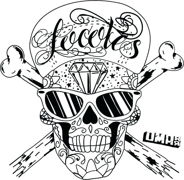 618x604 Flaming Skull Coloring Pages