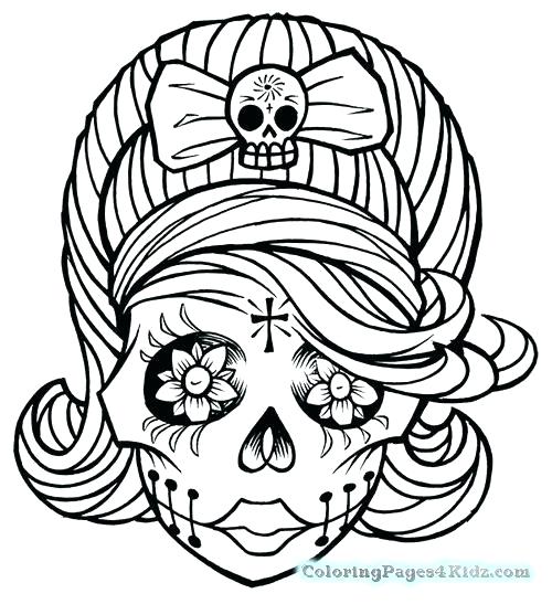 500x547 Skull Coloring Pages Flaming Skull Coloring Pages Coloring Pages