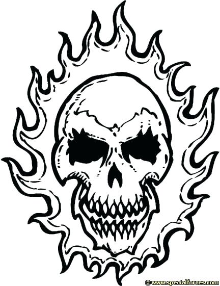 Flaming Skull Coloring Pages at GetColorings.com | Free printable ...